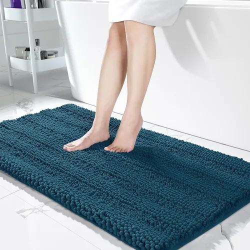 Vista 68 de Yimobra Tapetes de baño lavables, de chenilla súper suave y absorbente, para suelo y alfombra, de secado rápido, antideslizante, para bañera y Beige