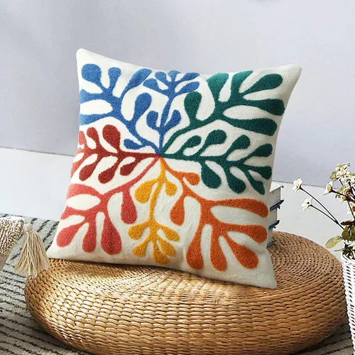 Vista 15 de Merrycolor Fundas de almohada abstractas de estilo bohemio coloridas con líneas de cara de mujer, lindas fundas de almohada estéticas de mediados