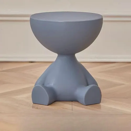 Vista 10 de Mesa auxiliar, mesa auxiliar moderna, mesa de sofá, mesa de noche con base abstracta para espacios pequeños, mesita de noche, decoración del hogar