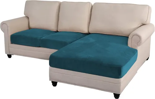 Vista 20 de Funda de sofá seccional de 3 piezas para sofá seccional en forma de L, protector elástico de muebles para sofá seccional izquierdo o derecho