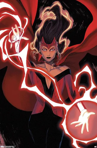 Vista 9 de Trends International Marvel Comics - Póster de pared de Bruja Escarlata #2 de Bruja Escarlata, 14.725 x 22.375 pulgadas, versión enmarcada de madera