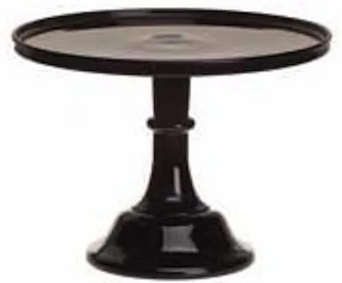 Vista 2 de Bandeja para pastelería, soporte para cupcakes, patrón simple y simple, vidrio Mosser - Estados Unidos (6 pulgadas, frambuesa negra)