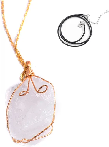 Vista 6 de YGLINE Collar de cristal curativo con piedra natural para mujer