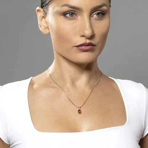 Vista 2 de Peora Dije de oro de 14 quilates para mujer con diamante, elegante diamante solitario en forma de lágrima de 10x7mm 0.394 x 0.276 pulgadas, piedras