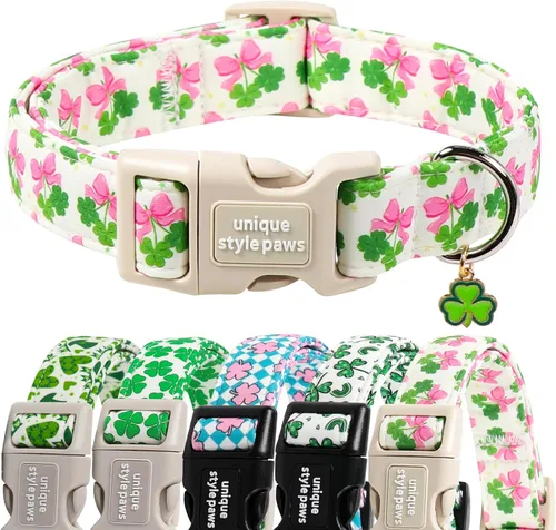 Vista 87 de Unique style paws Collar de perro con hebilla de plástico con colgante, collar de cachorro para primavera y verano, traje de baño para fiesta