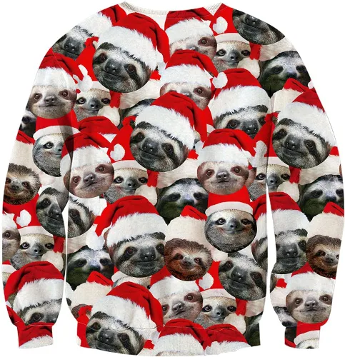 Vista 2 de Ahegao Unisex Ugly Christmas Sweatshirts 3D Printed Funny Graphic Pullover Sweater for Party
