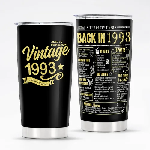 Vista 36 de Vasos de feliz cumpleaños 95 para hombres y mujeres, regalos de acero inoxidable en el año 1931, regalo de cumpleaños de 95 años para esposa