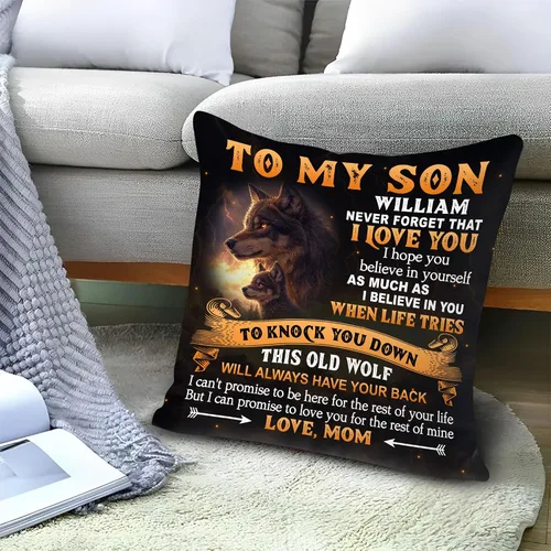 Vista 7 de Hyturtle Almohada personalizada para mi hijo – Regalos de mamá a hijo adulto – Regalos inspiradores en cumpleaños – Regalos de graduación