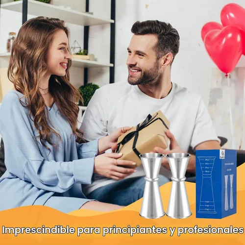 Vista 7 de Lexenic Jigger japonés prémium de 2 onzas y 1 onza con 7 medidas en el interior para camarero, jigger de acero inoxidable 304 resistente, accesorios