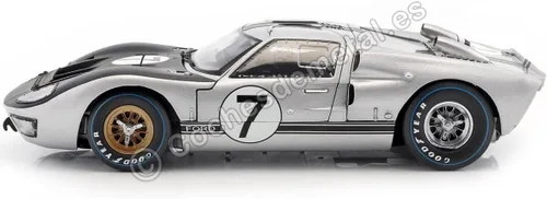 Vista 3 de SC404S 1966 Ford GT-40 MK 2 Plata No.7 1-18 Modelo de coche fundido a troquel