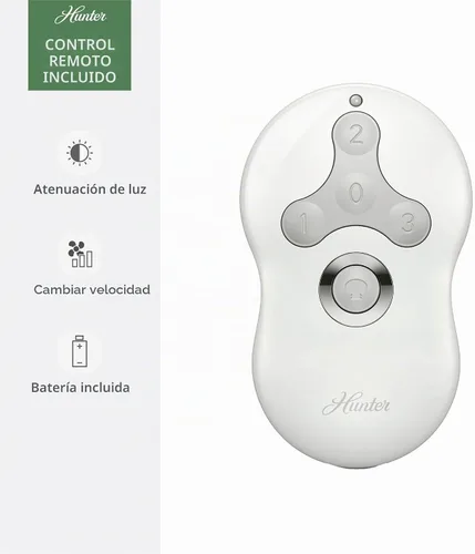 Vista 4 de Hunter Ronan - Ventilador de techo para interiores, 52 pulgadas, blanco