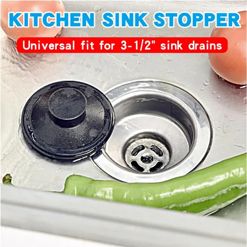 Vista 4 de RQYEKDO Tapón para fregadero de cocina, cubierta universal de fregadero de 3-1/2 pulgadas para tapón de eliminación de basura y tapón de drenaje