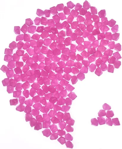 Vista 8 de QTTLLI 200 piedras brillantes de tamaño mini con forma de diamante que brillan en la oscuridad, piedras decorativas para jardín, maceta, pecera