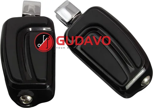 Vista 18 de Motocicleta cromo aluminio pie clavijas delantero pedal conductor clavijas con soportes para HONDA VF750 MAGNA 1996-2004 (G3I negro)