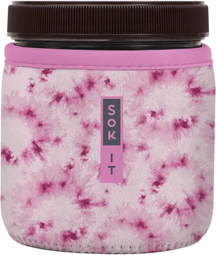 Vista 156 de Sok It IceCreamSok - Funda de neopreno aislada (flores abstractas, pintas de helado cónicas)