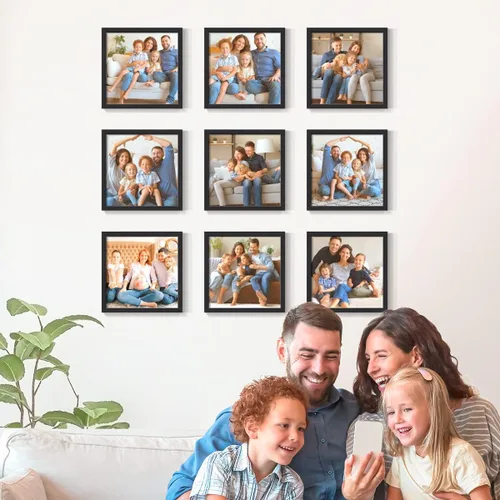 Vista 31 de Renditions Gallery Impresiones fotográficas personalizadas de 8 x 8 con marcos de fotos de madera real. Crea collage de fotos personalizado con Azul