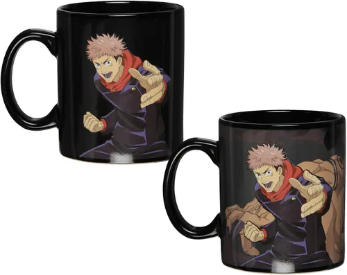 Vista 5 de Jujutsu Kaisen Yuji Itadori Anime Manga Taza de Té y Café Cambia de Color con Reacción al Calor 16 OZ