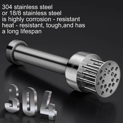 Vista 5 de Mazo Ablandador de Carne de Acero Inoxidable BQWII con 21 Agujas Agudas - Un Martillo Ablandador de Carne para Pollo y Res, Martillo de Carne