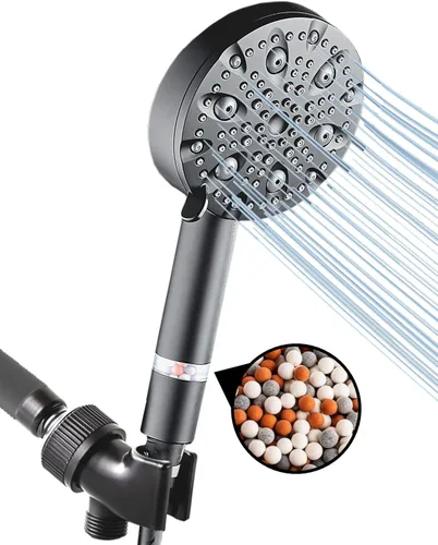 Vista 7 de Cabezal de ducha cromado original de 9 modos de pulverización, experiencia de lujo, 9 flujos de agua únicos para una máxima relajación, fácil