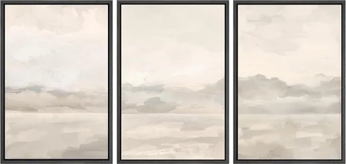 Vista 11 de SIGNWIN Lienzo enmarcado para pared, juego de arte sereno de pantanos con humedales verdes e ilustraciones de agua tranquila, arte moderno