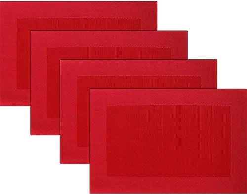 Vista 72 de Manteles individuales de vinilo resistentes al calor, lavables, fáciles de limpiar, manteles individuales de plástico para cocina, mesa de comedor