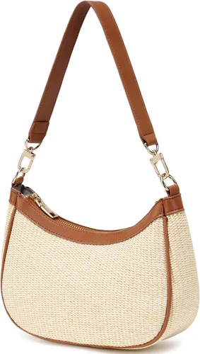 Vista 15 de CYHTWSDJ Bolsos de hombro para mujeres, lindo bolso tote tipo hobo con cierre de cremallera y mini cartera de mano Nailon Negro