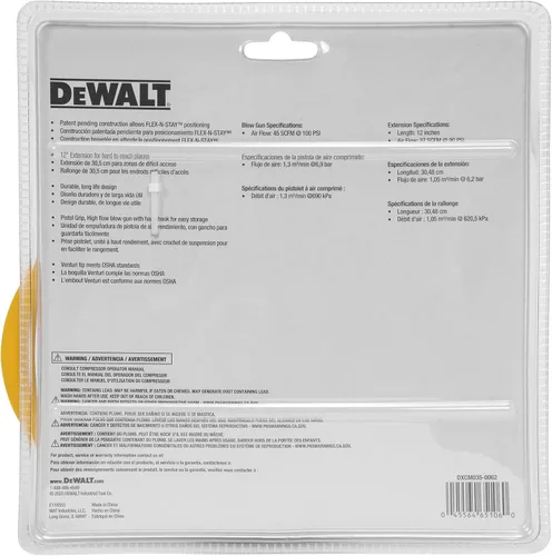 Vista 6 de DEWALT Flex N Stay - Pistola de soplado de aire, extensión de 12 pulgadas