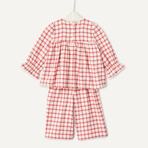 Vista 5 de Tienda Essentials x Sofia Grainge - Conjunto de franela de manga larga para bebés y niñas