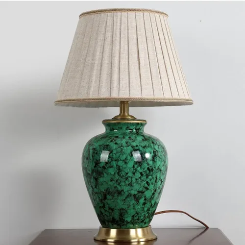 Vista 7 de Lamp for Desk Study Table Lamp Retro Ceramic Table Lamp Living Room Sofa Corner Lamp Bedroom Bedside Lamp Desk Lamps for Home Office(Push Button