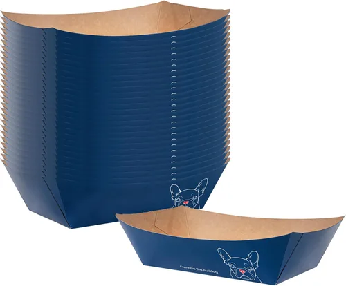 Vista 24 de Restaurantware Bio Tek - Botes de comida de 2 libras, 200 bandejas de papel desechables – Barcos de papel blanco resistentes a la grasa