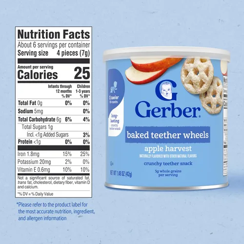 Vista 2 de Gerber Ruedas mordedoras, cosecha de manzana, 1.48 onzas (paquete de 6)