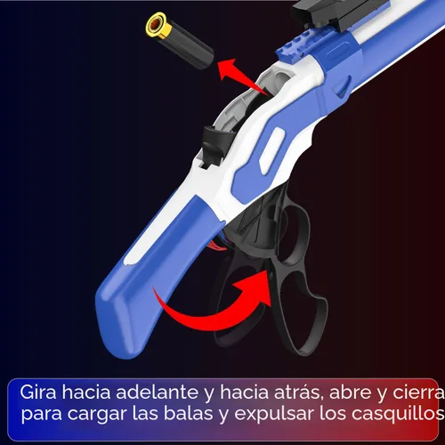 Vista 6 de Ouzhimanxing Pistola de juguete que expulsa cartuchos (27-pulgadas), pistola de juguete de balas suaves, diseño de acción de palanca, perfecta como