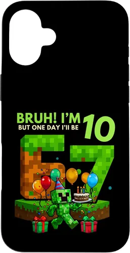 Vista 23 de Bruh I'm 10 But One-Day I'll Be 67 Retro 10th Birthday Kids Case for iPhone 17