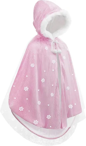 Vista 2 de Capa de princesa con capucha para niñas, capa con capucha para Navidad, Halloween, carnaval, fiesta de cosplay