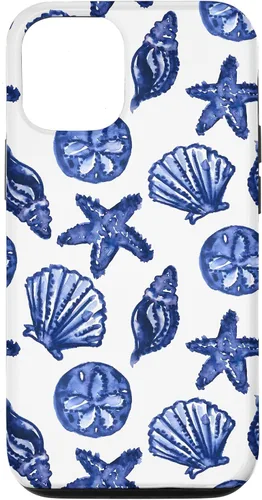 Vista 28 de Funda azul para iPhone 16, diseño de conchas marinas náuticas para nieta costera