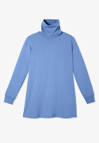 Vista 4 de Camisa algodón, cuello de tortuga, talla grande, Perfecta, para mujer.