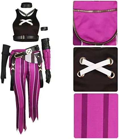 Vista 5 de LiuzilaiST Disfraz de cosplay para mujer, uniforme de Halloween, juego de rol, conjunto completo con accesorios