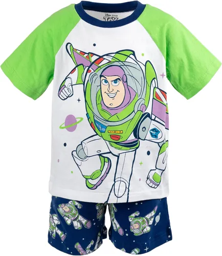 Vista 5 de Disney Pixar Cars Mickey Mouse King Toy Story Buzz Lightyear - Conjunto de camiseta gráfica y pantalones cortos de rizo francés