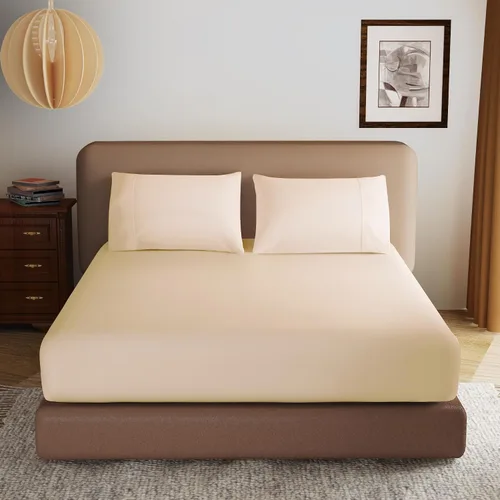 Vista 11 de 2 paquetes de sábanas ajustables 100% algodón egipcio tamaño TwinXL, sábana ajustable de 600 hilos de algodón, sábana bajera con bolsillo profundo