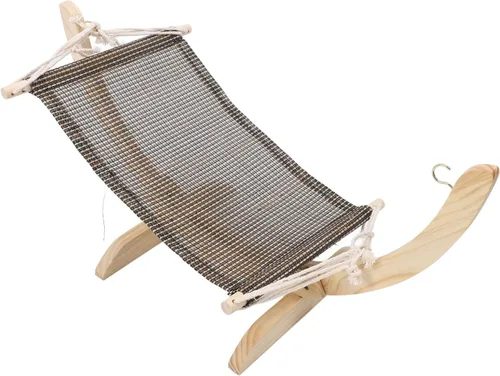 Vista 2 de Cat Hammock Bed, Elevated Comfortable Breathable Wooden Cat Bed, Raised with Removable Washable Cover for Indoor Cats Small Dogs Kittens