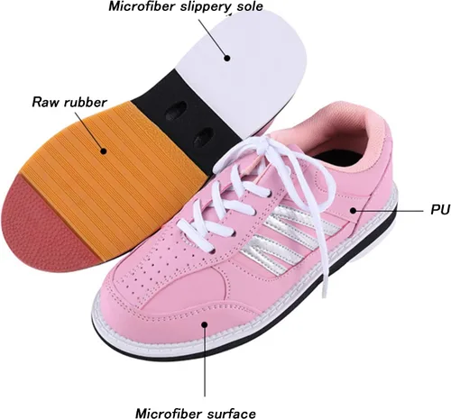 Vista 5 de CHENPENG Zapatos de bolos para mujer de cuero transpirables antideslizantes para bolos