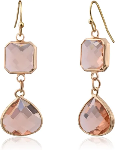 Vista 11 de Pendientes Colgantes de Zafiro Azul y Gotas de Topacio Azul en Oro Hechos a Mano con Aguamarina para Mujeres - Azul y Rosa Aguamarina (Aquamarine)