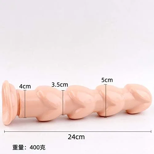 Vista 3 de Pagoda de silicona enorme de 9.5 pulgadas/9.4 in con ventosa de partículas grandes. Consoladores suaves estimulador de vagina para el punto G
