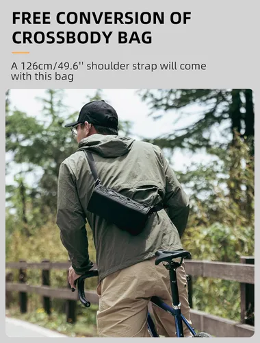 Vista 3 de Bolsa de manillar ROCKBROS para bicicletas con capacidad grande de 1.5L, bolsa frontal de manillar para bicicletas, accesorios reflectantes