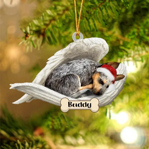 Vista 20 de Afghan Hounds - Adorno de Navidad con alas de ángel durmiente, recuerdo personalizado para perros 2024, adorno de forma acrílica, regalos