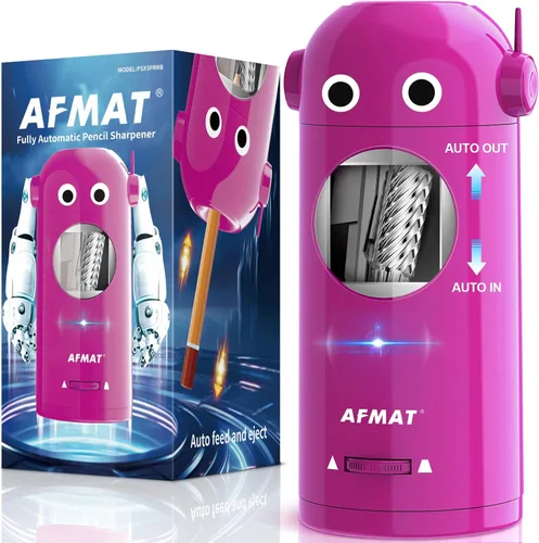 Vista 8 de AFMAT - Sacapuntas eléctrico para lápices de colores 7-11.5mm, sacapuntas robot totalmente automático, entrada y salida automática, recargable sin