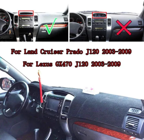 Vista 2 de LEFEDA Para Toyota Land Cruiser Prado J120 2003-2005 2006 2007 2008 2009, salpicadero cubierta de salpicadero, alfombrilla para sombrilla