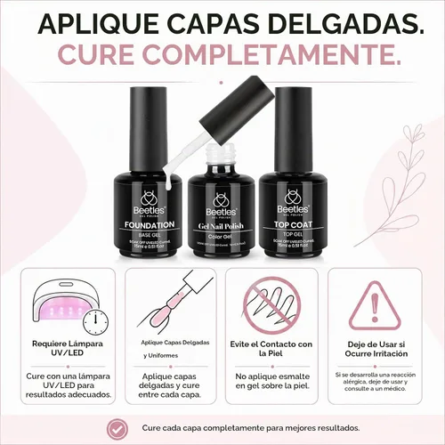 Vista 7 de Beetles - Juego de 3 esmaltes de uñas de gel blanco de 0.5 fl oz con base de gel y capa superior