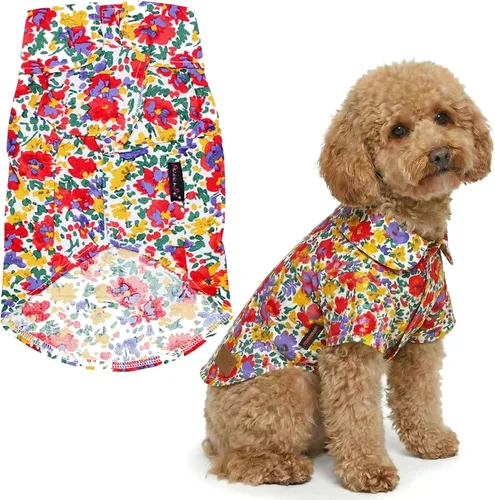 Vista 70 de Parisian Pet Camisa para perro de Amazonia - Ropa de algodón para perros pequeños - Elegante traje tropical para perros - Ropa ligera y suave