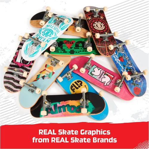 Vista 9 de TECH DECK Fingerboard - Paquete de 10 patinetas coleccionables Ultra DLX de Element, Primitive y Flip, gráficos auténticos de tabla, uso en todos